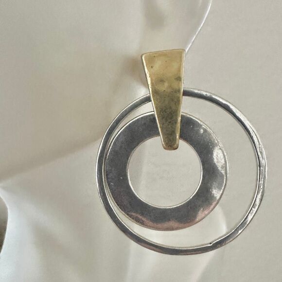 Lucky Brand Mixed Metal Geometric Hoop Earrings - Picture 4 of 9